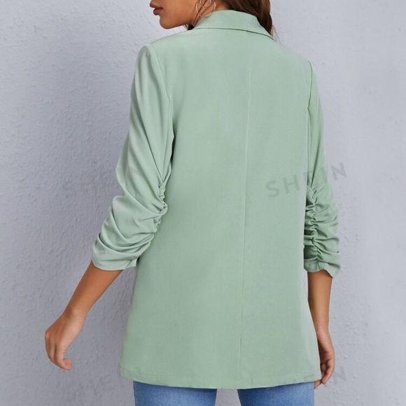 Synched sleeve mint green blazer - Picture 2 of 3